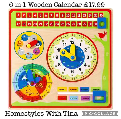 6-in-1 Wooden Calendar £17.99