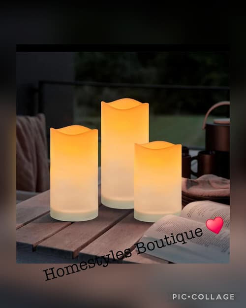 3pk Solar Powered Outdoor Flameless Candles £29.99