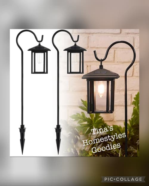 2x Solar Classic LED Shepherd Hook Hanging Lanterns £25.99