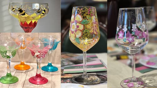 Wine or Margarita glass painting