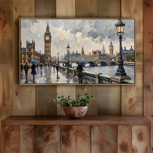 16:9 Vintage Cityscape for Samsung Frame TV — Instant Download