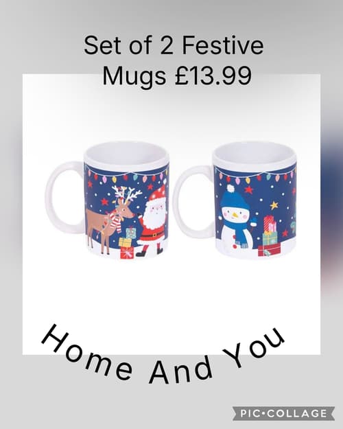Set of 2 Festive Mugs Β£13.99