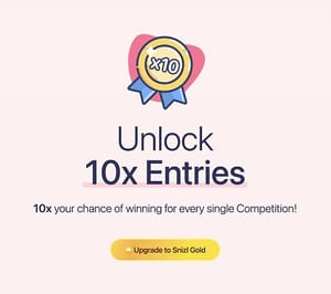 Snizl Gold: 10x auto entry, increments each month until you win