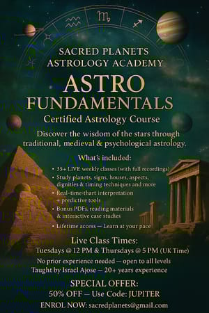 Certified Astrology course with Sacred planets academy